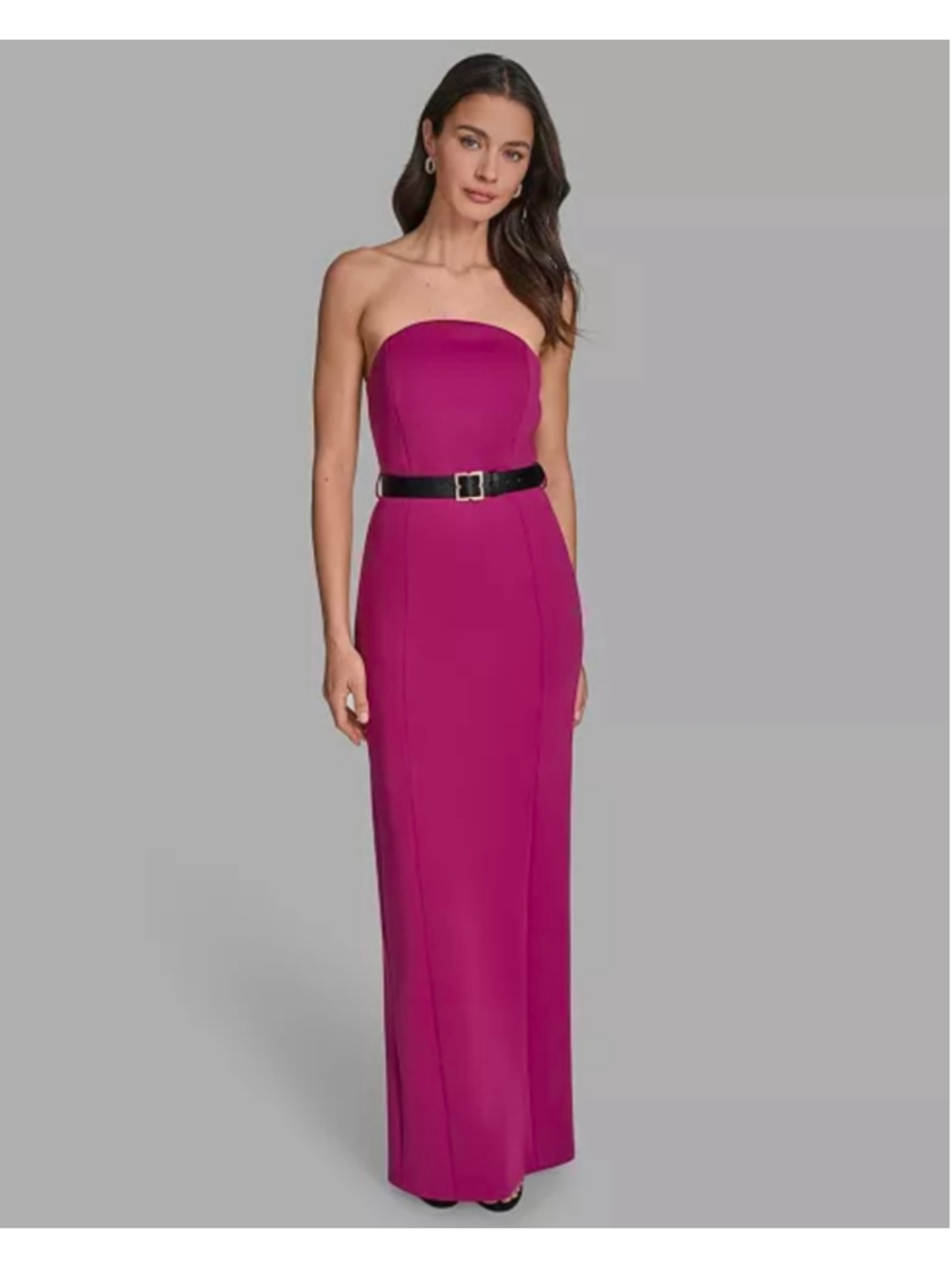 Bcbg max azria Strapless belted scuba maxi dress pink Size 4